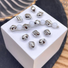 Бусина фриформ, цвет серебро 6х4 мм 