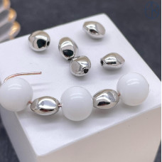 Бусина фриформ, цвет серебро 6х7 мм