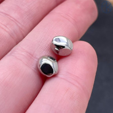 Бусина фриформ, цвет серебро 6х7 мм