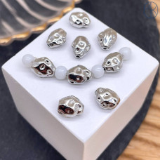 Бусина фриформ, цвет серебро 8 мм 