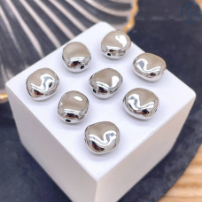 Бусина фриформ, цвет серебро 8 мм 