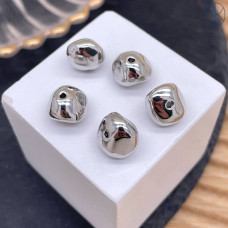 Бусина фриформ, цвет серебро 9 мм