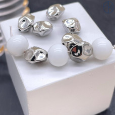 Бусина фриформ, цвет серебро 9 мм