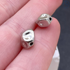 Бусина фриформ, цвет серебро 9 мм