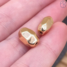 Бусина фриформ, цвет золото 11 мм 