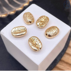 Бусина фриформ, цвет золото 11 мм 