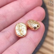 Бусина фриформ, цвет золото 11 мм 