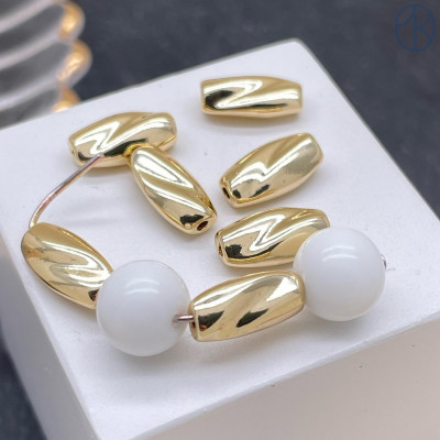 Бусина фриформ, цвет золото 11х5 мм