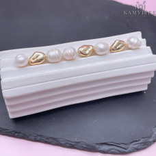 Бусина фриформ, цвет золото 11х8 мм