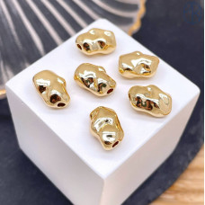 Бусина фриформ, цвет золото 12 мм