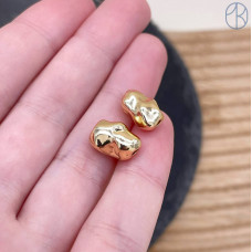 Бусина фриформ, цвет золото 12 мм