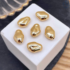 Бусина фриформ, цвет золото 12 мм 