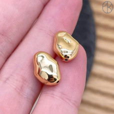 Бусина фриформ, цвет золото 12 мм 