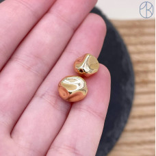 Бусина фриформ, цвет золото 12х8 мм 