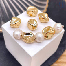 Бусина фриформ, цвет золото 12х8 мм 