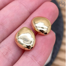 Бусина фриформ, цвет золото 13 мм