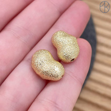 Бусина фриформ, цвет золото 15х10 мм