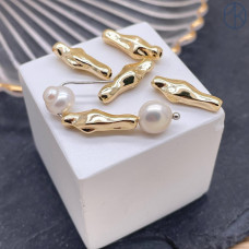 Бусина фриформ, цвет золото 19х6 мм