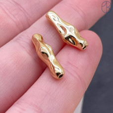 Бусина фриформ, цвет золото 19х6 мм