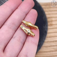 Бусина фриформ, цвет золото 19х6 мм