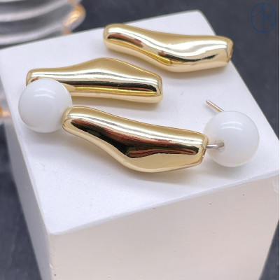 Бусина фриформ, цвет золото 23х8 мм