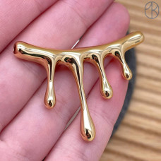 Бусина фриформ, цвет золото 45х6 мм 