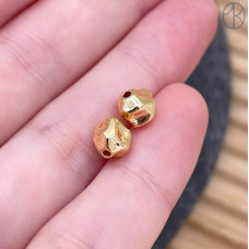 Бусина фриформ, цвет золото 6 мм