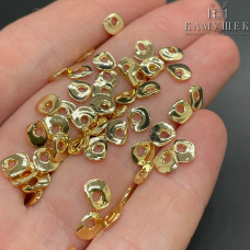 Бусина фриформ, цвет золото 6 мм