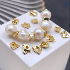 Бусина фриформ, цвет золото 6х4 мм