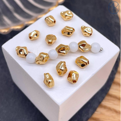 Бусина фриформ, цвет золото 6х4 мм 