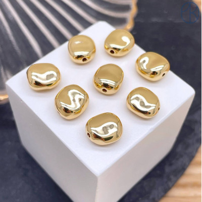 Бусина фриформ, цвет золото 8 мм 