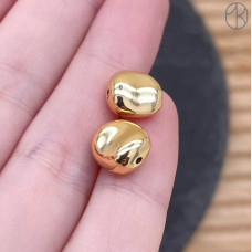 Бусина фриформ, цвет золото 8 мм 