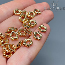 Бусина фриформ, цвет золото 8 мм