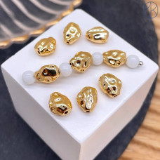 Бусина фриформ, цвет золото 8 мм 