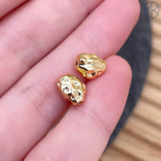 Бусина фриформ, цвет золото 8 мм 