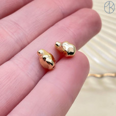 Бусина фриформ, цвет золото 8х5 мм