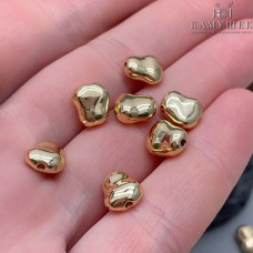 Бусина фриформ, цвет золото 8х7 мм