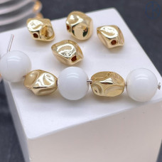 Бусина фриформ, цвет золото 9 мм