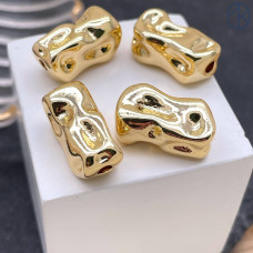 Бусина фриформ, цвет золото 9х18 мм