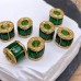 Бусина фриформ стекло зеленое сталь 11 мм, цвет золото