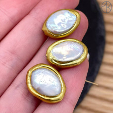 Бусина фриформ жемчуг барокко, цвет золото ~ 19 мм 