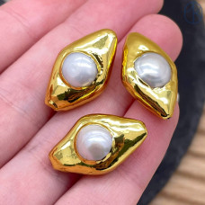 Бусина фриформ жемчуг барокко, цвет золото ~ 20 мм 