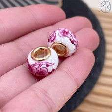 Бусина гжель №5, цвет золото 14 мм Бусина гжель №5, цвет золото 14 мм