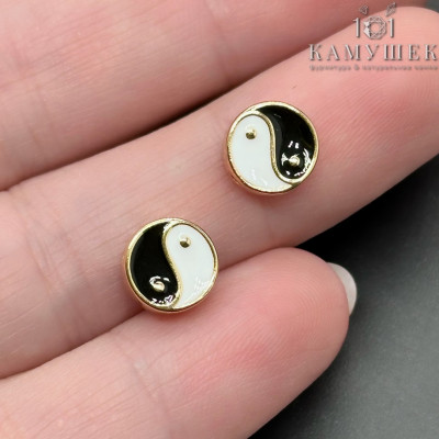 Бусина Инь-янь, цвет золото 8 мм