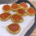 Бусина капля кошачий глаз оранжевый (имитация), цвет золото ~ 25 мм 