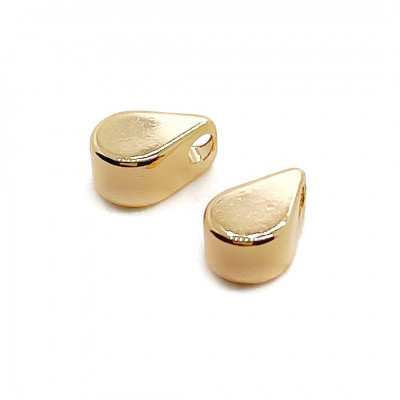 Бусина капля мини гладкая, цвет золото 6х4 мм 