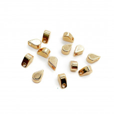 Бусина капля мини гладкая, цвет золото 6х4 мм 
