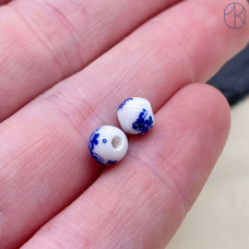 Бусина керамика узор гжель 6 мм