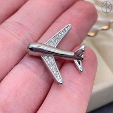 Бусина-коннектор самолет, цвет серебро 22х26 мм