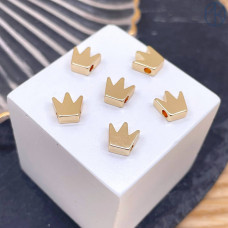 Бусина корона, цвет золото 8 мм 